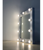 Гримерное зеркало 80x70 светло-серого цвета и подсветкой 10 LED лампами