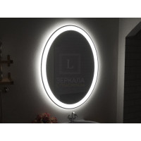Овальное зеркало в ванную комнату с подсветкой Амелия 90х120 см